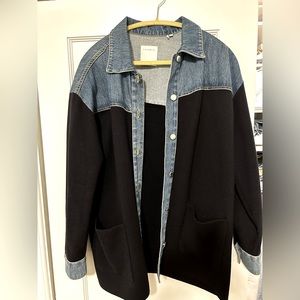 Sandro denim and knit oversized jacket Size 1
